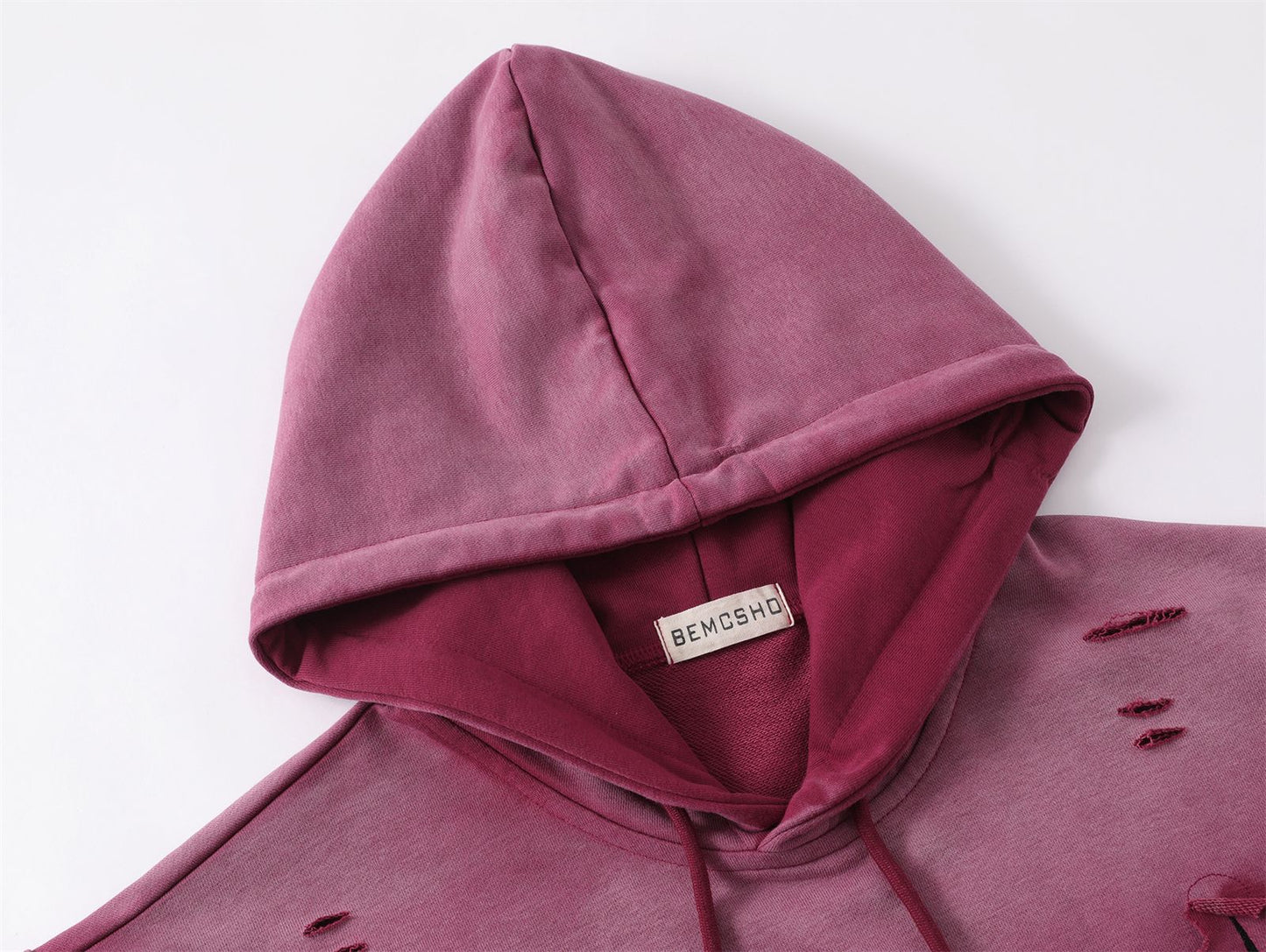 Washed Patchwork Oversize Hoodie WN11535