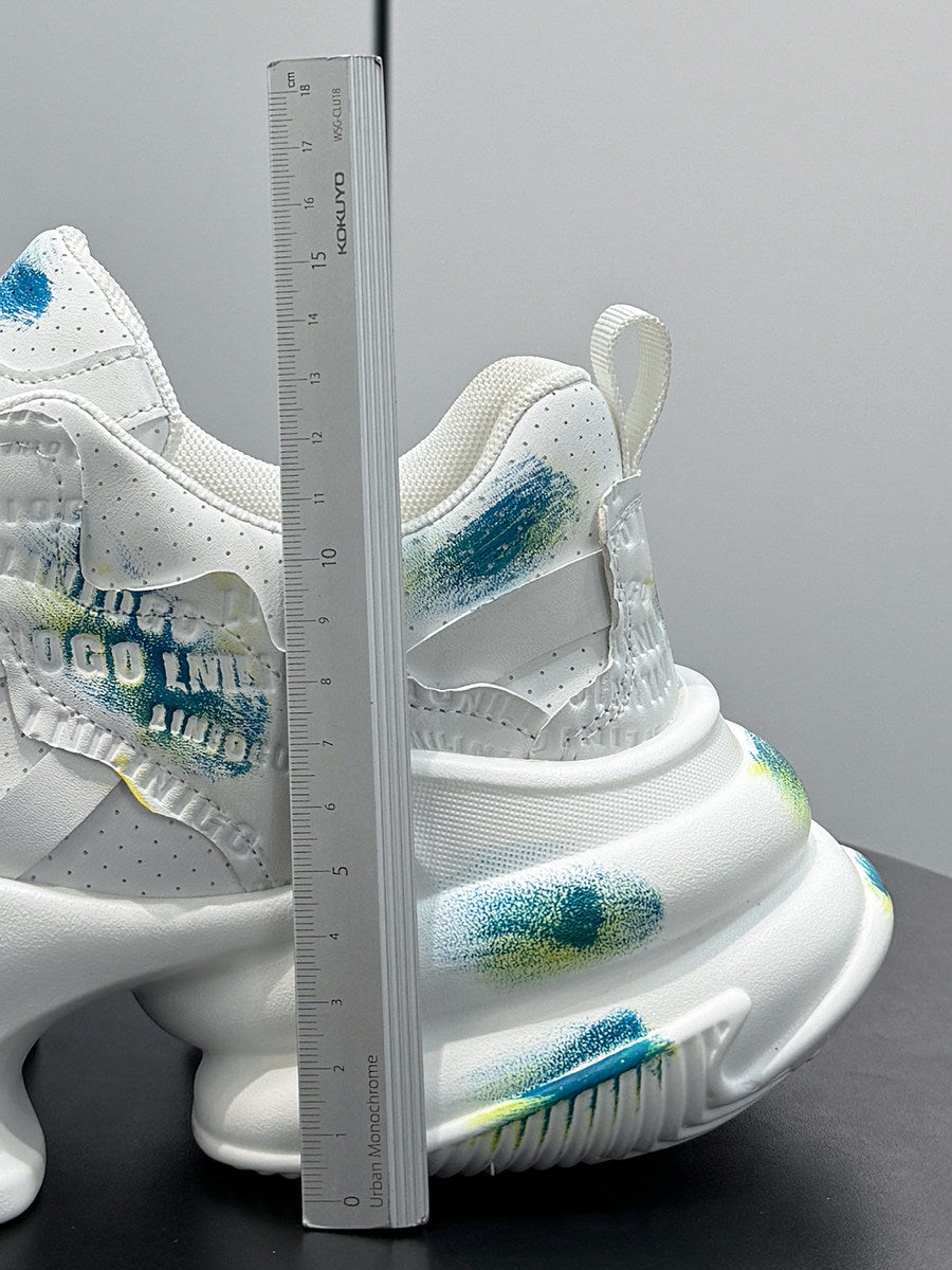 Graffiti Print Air Sole Chunky Sole Sneakers WN24620