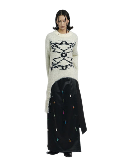 Fake Mink Graphic Embroidery Knit Sweater WN18934