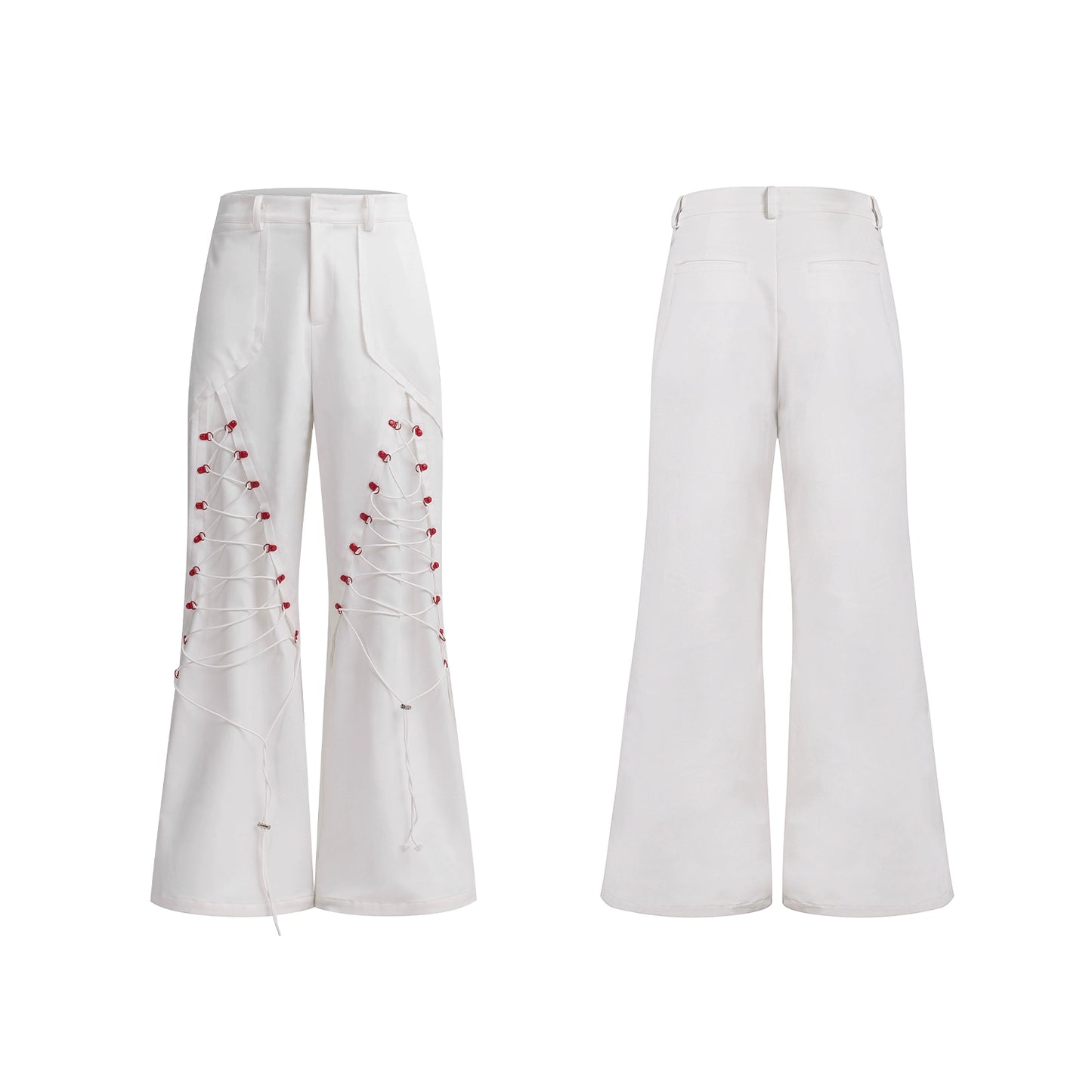 Drawstring Design Stand Neck Short Jacket & Wide Leg Trousers Setup WN20508