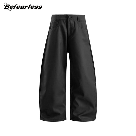 Draped Curved-Leg Wide Leg Trousers WN26325