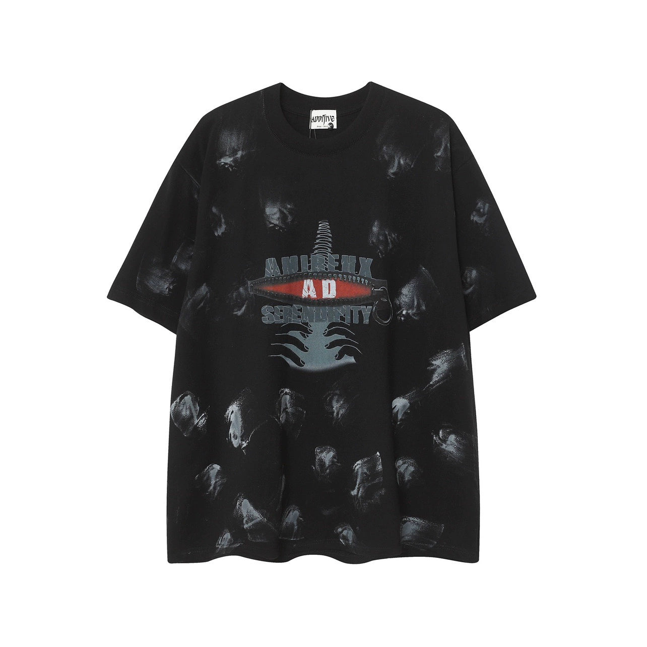 Graffiti Spray Print Oversize Short Sleeve T-shirt WN6549