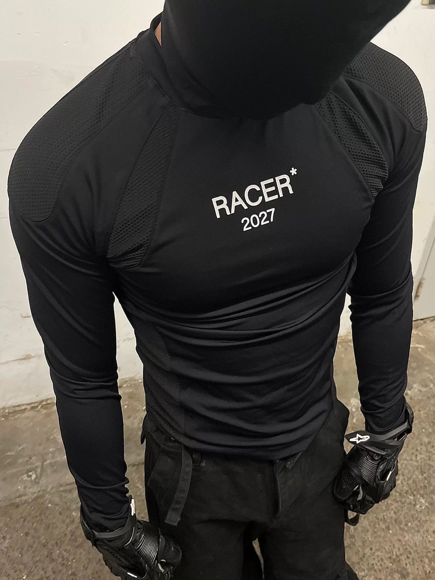 Sharkskin Functional Patchwork Long Sleeve T-Shirt WN18075