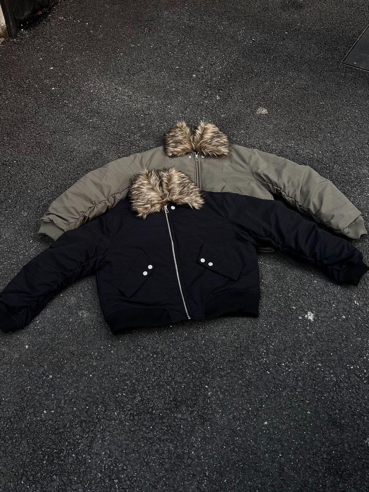 Detachable Fur Collar Flight Jacket WN12705