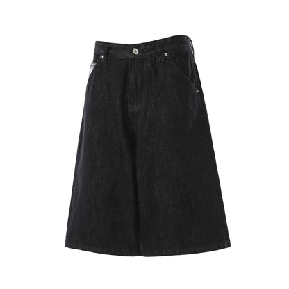 Raw Wash Wide Leg Denim Half Pants WN25701