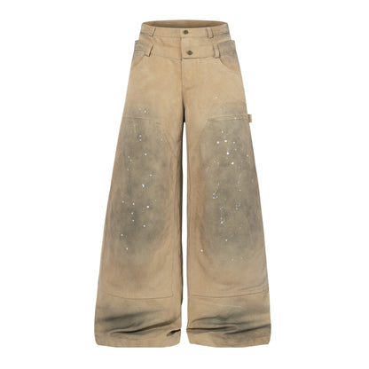 Paint Splatter Wash Wide Leg Pants WN23593