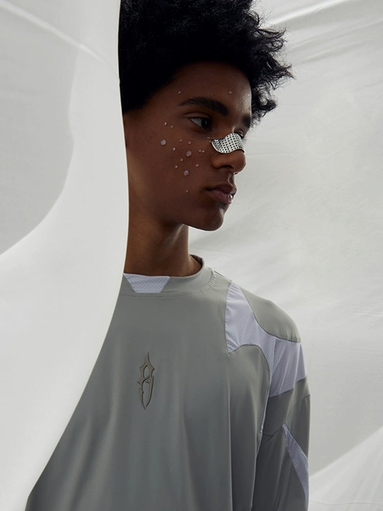 Cooling UV Protection Patchwork Long Sleeve T-Shirt WN17948