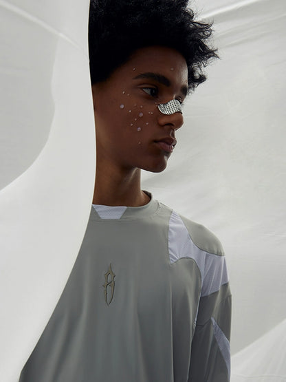 Cooling UV Protection Patchwork Long Sleeve T-Shirt WN17948