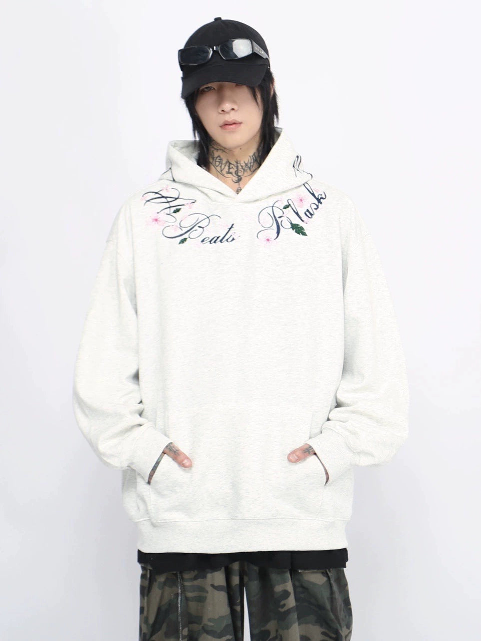 Flower Embroidery Design Hoodie WN8395