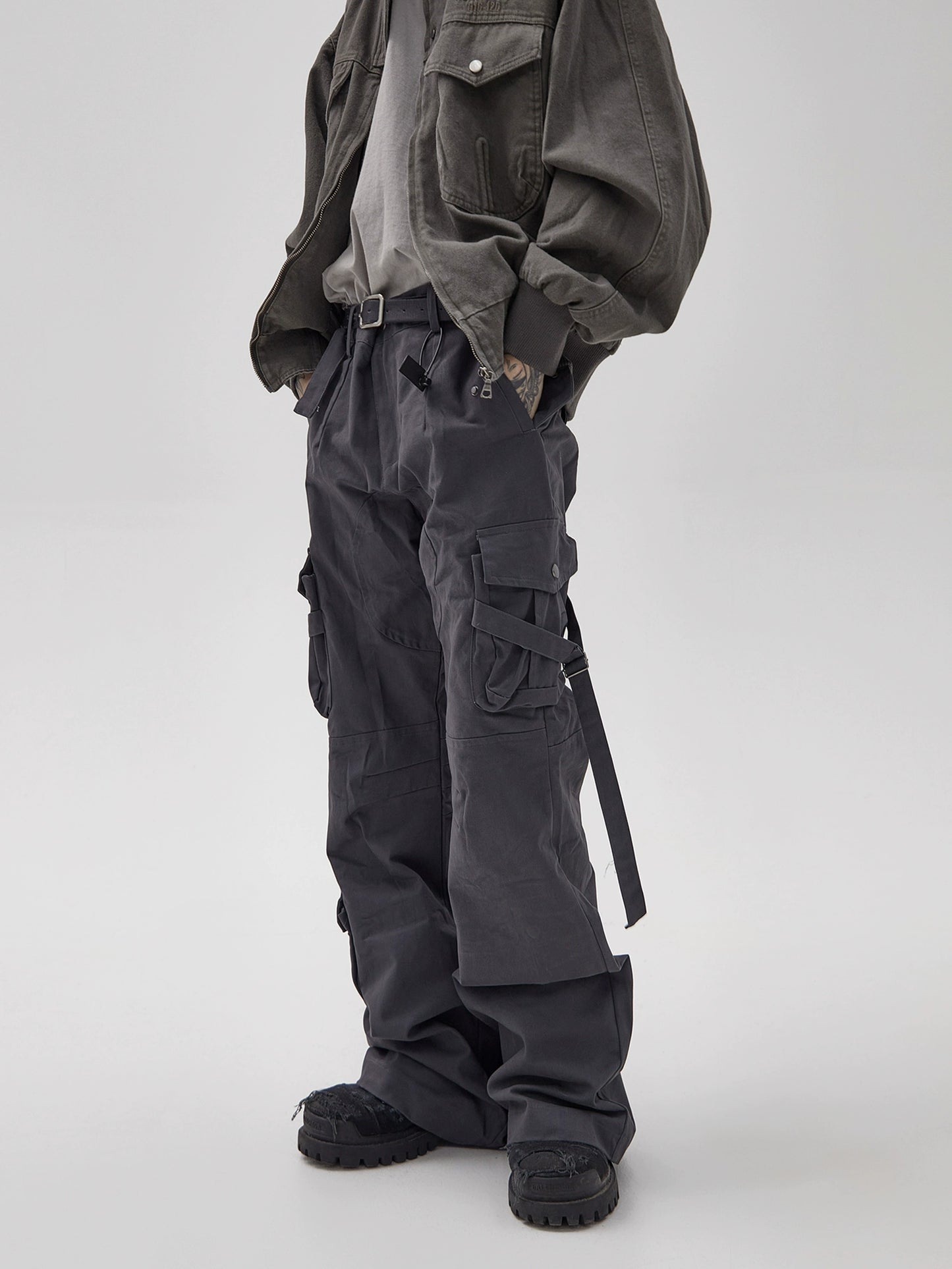 Multi-Pocket Layered Straight Leg Cargo Pants WN9892