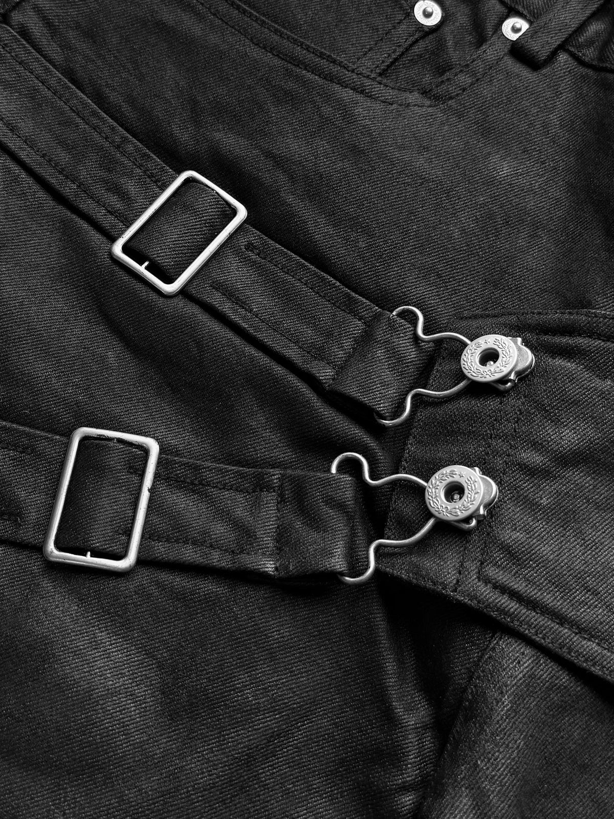 Wax Finish Hand-Paint Coating Deconstruction Denim Jeans WN27071