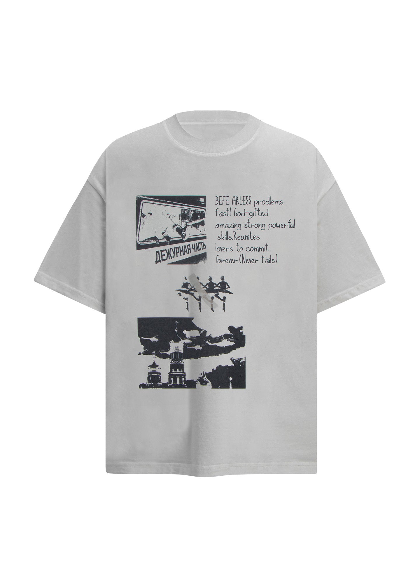 Washed Graphic Print Heavyweight Oversize Short Sleeve T-Shirt WN26234