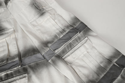 Spray Print Wide Leg Cargo Pants WN23110