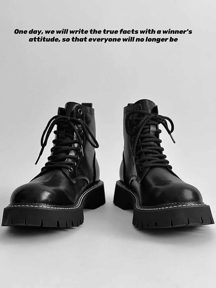 Chunky Lug Sole Platform Lace-Up Boots WN24555