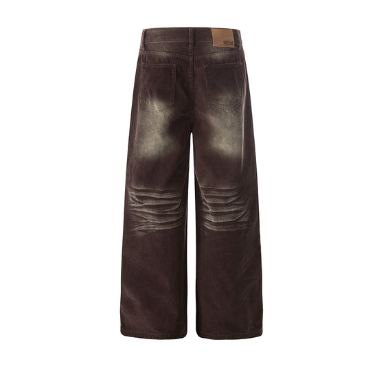 Washed Corduroy Straight Pants WN25511