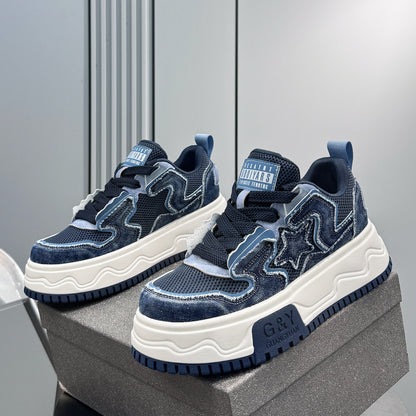 Platform Mesh Chunky Lace-Up Sneakers WN24819