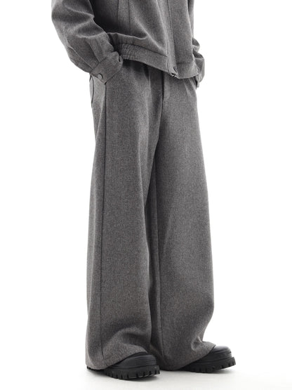 Thick Woolen Wide-Leg Straight Trousers WN10296