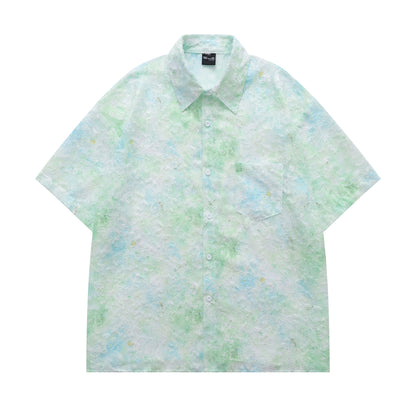 Marble Print Short Sleeve Shirt WN26951