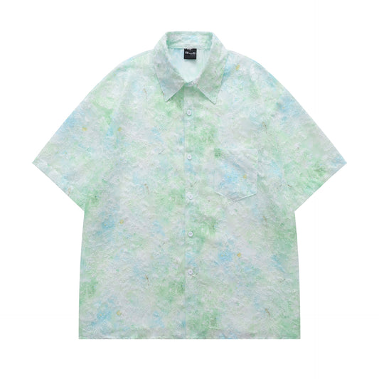 Marble Print Short Sleeve Shirt WN26951