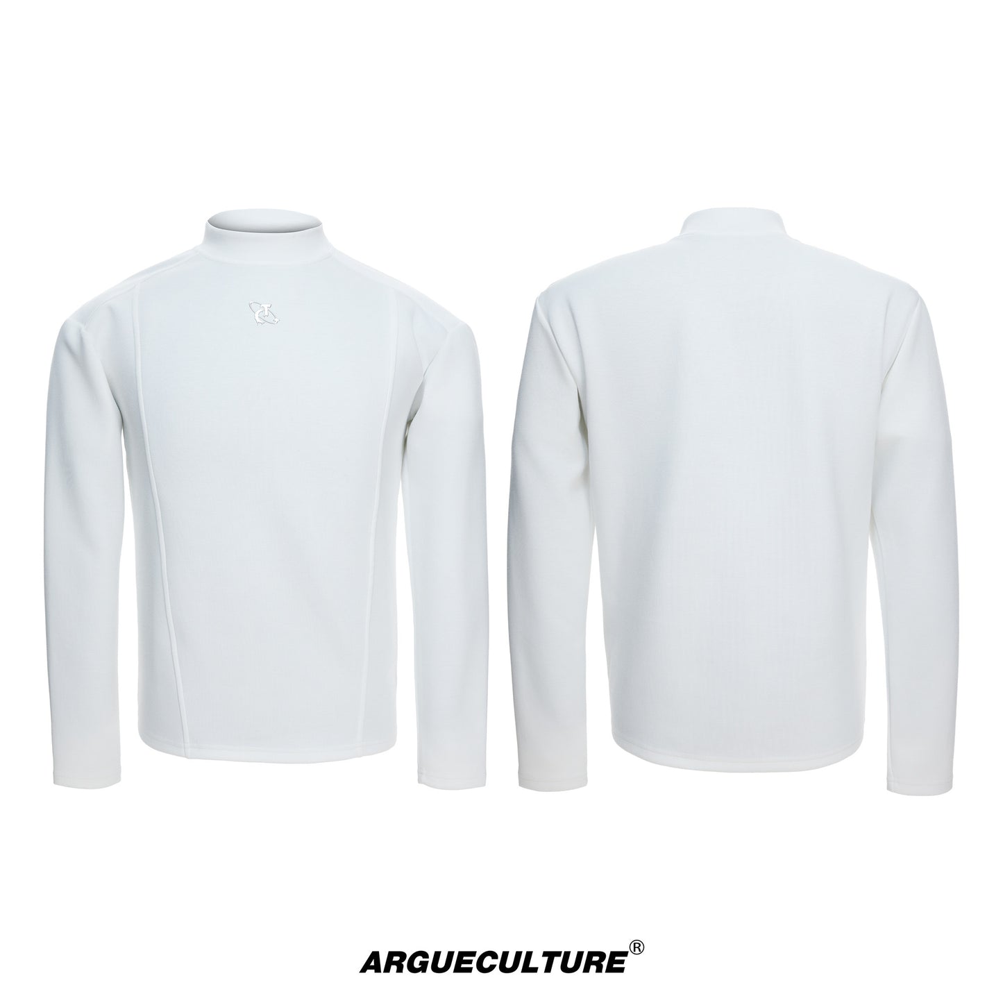 Semi-High-Neck Slim Long Sleeve T-Shirt WN23318