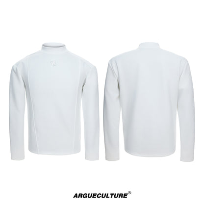 Semi-High-Neck Slim Long Sleeve T-Shirt WN23318