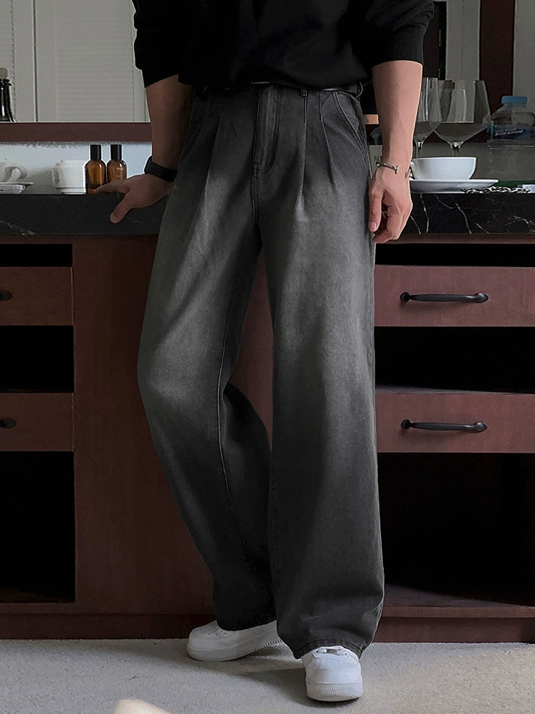 Washed Wide Leg Denim Jeans WN20238