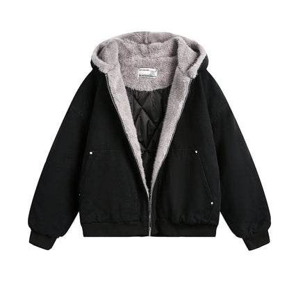 Fur Collar Sherpa-Lining Hooded Padded Jacket WN11363