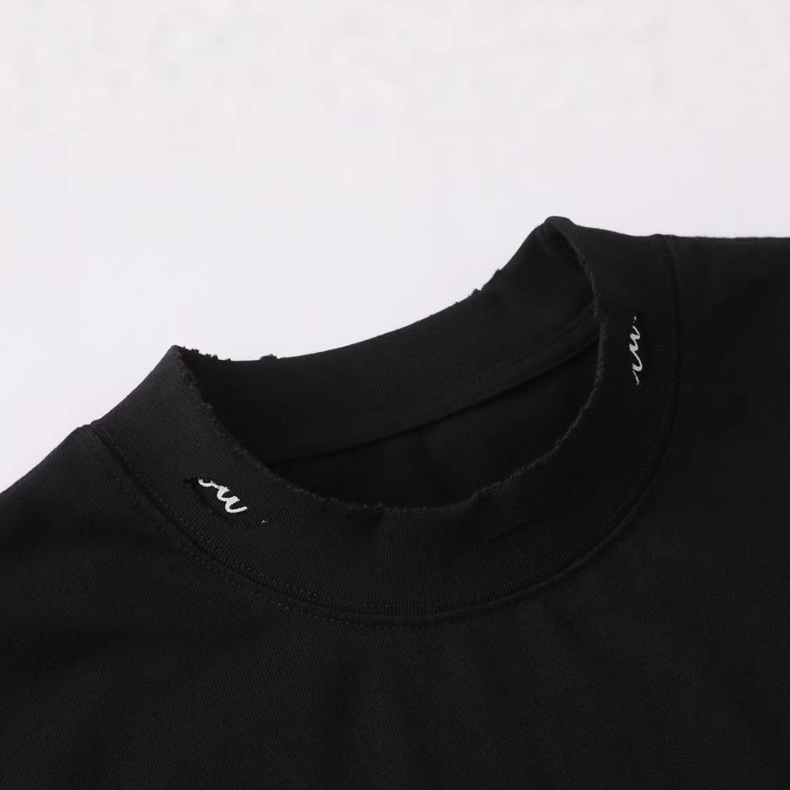Oversize Damage Plain Short Sleeve T-Shirt WN25472