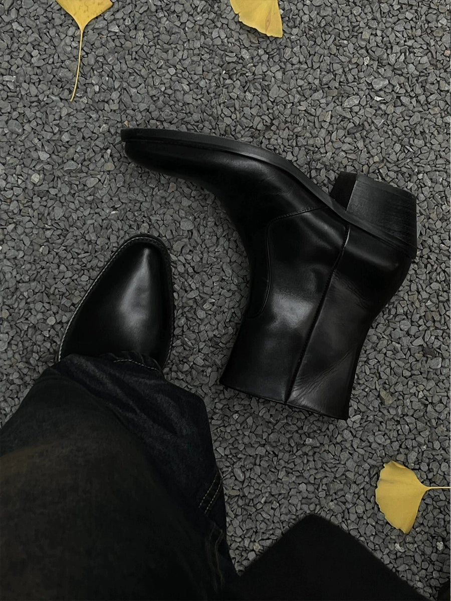 Full-Grain Leather Western Chelsea Boots WN20792