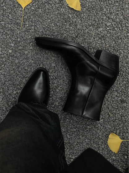 Full-Grain Leather Western Chelsea Boots WN20792