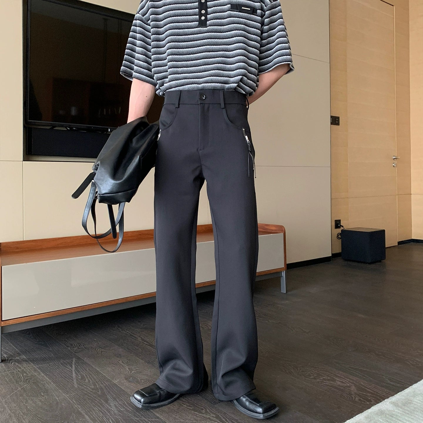 Wrinkle-Resistant Flare Trousers WN20430