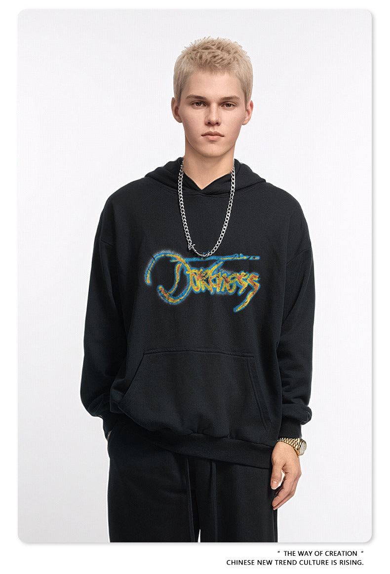 Oversize Print Pullover Hoodie WN9948