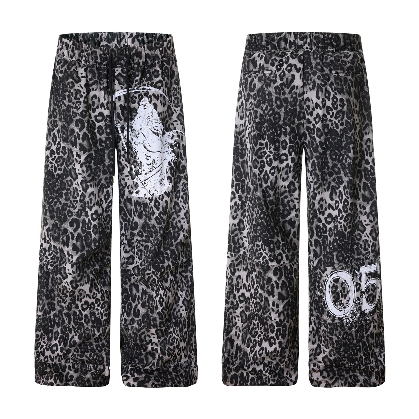 Leopard Print Wide Leg Cargo Pants WN26043