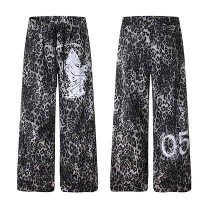 Leopard Print Wide Leg Cargo Pants WN26043