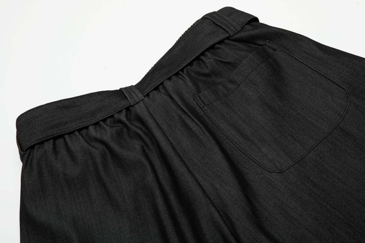 Curved Draped Design Wide Leg Trousers WN16526