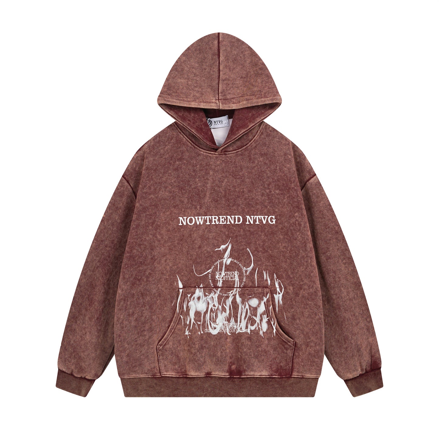 Washed Letter Print Oversize Hoodie WN11533