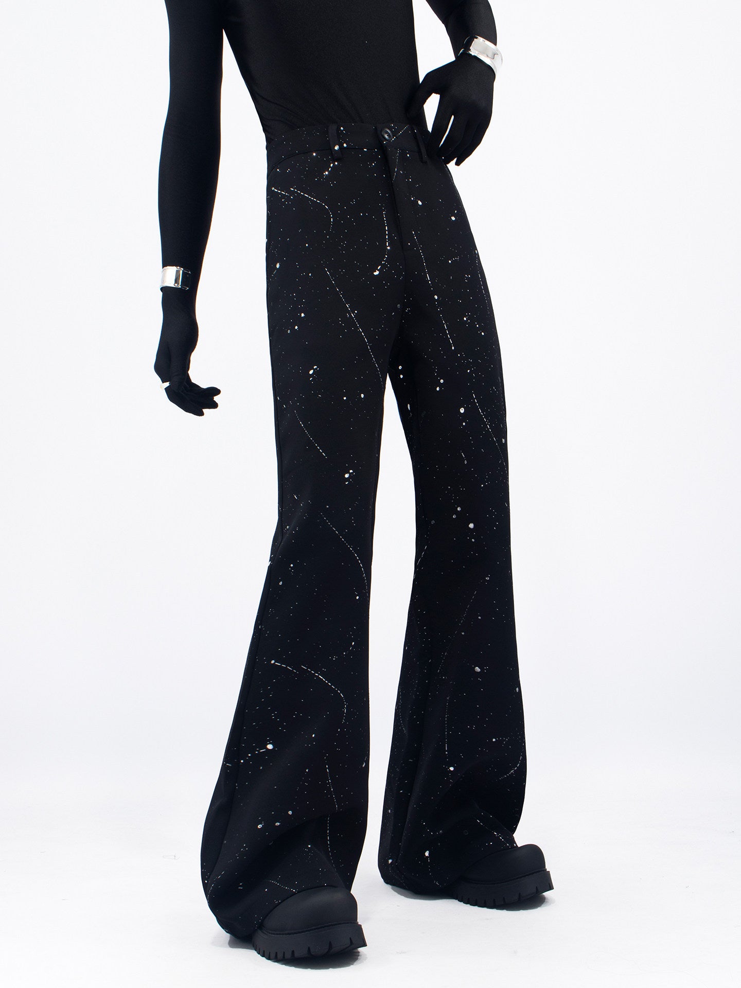 Ink Splash Starry Pattern Tailored Jacket & Trousers Setup WN23658