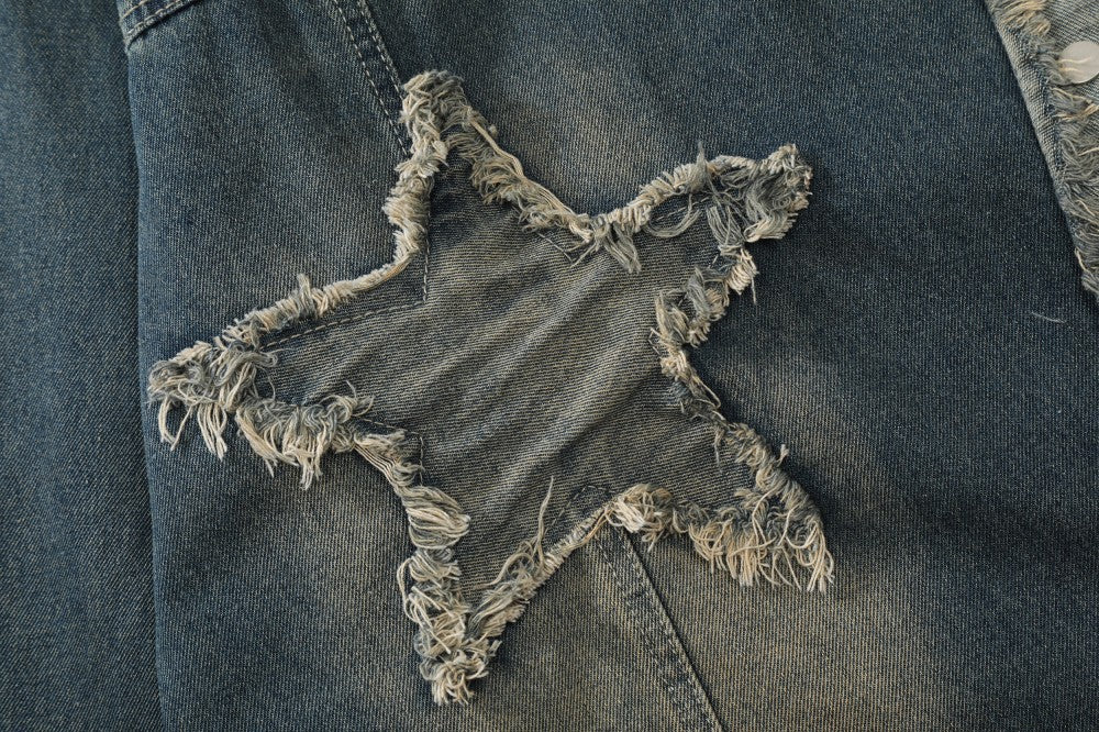 Washed Star Embroidery Denim Jacket WN28078