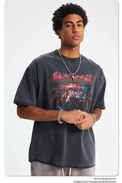 Heavyweight Washed Wax Dye Rolled Sleeve T-Shirt WN16273