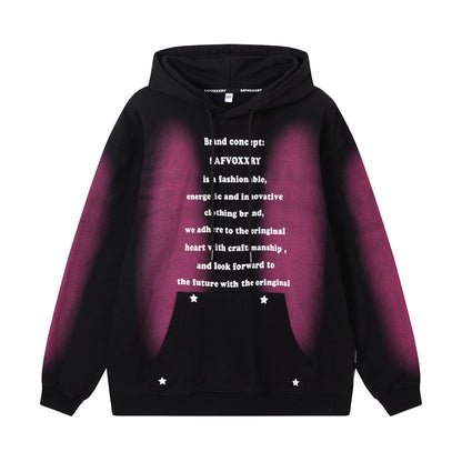 Colorblock Letter Print Oversize Pullover Hoodie WN11156