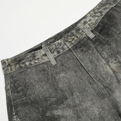 Washed Wide Leg Curved Denim Jeans WN23033