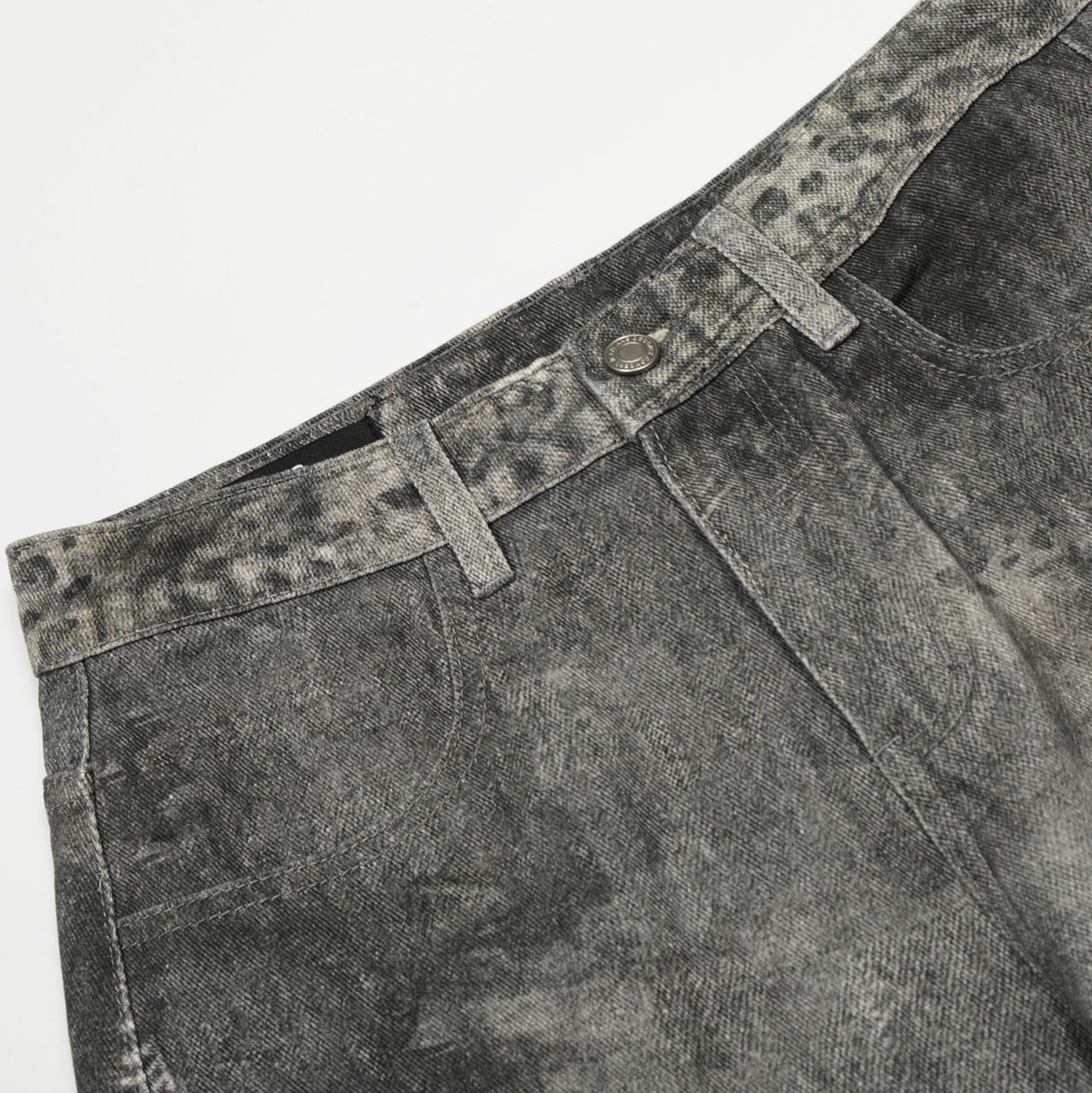 Washed Wide Leg Curved Denim Jeans WN23033