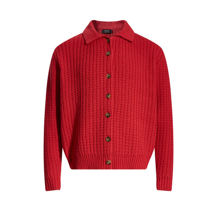 Jacquard Collar Knit Cardigan WN23058