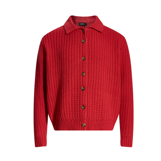 Jacquard Collar Knit Cardigan WN23058