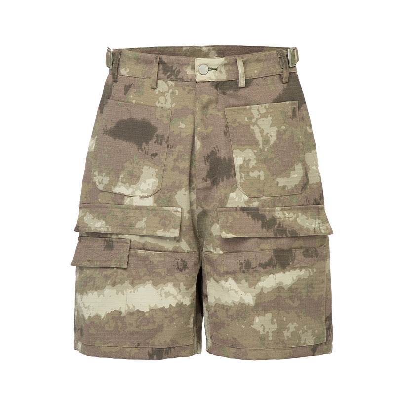 Camouflage Multi-Pocket Straight Cargo Short Pants WN12251