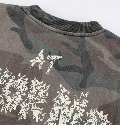 Camo Typography Graphic Sleeveless T-Shirt WN27985
