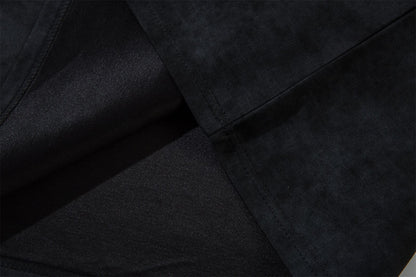 Embroidery Suede Design Oversize Short Sleeve T-Shirt WN15080