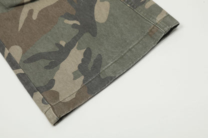 Camouflage Washed Wide-Leg Cargo Pants WN11353