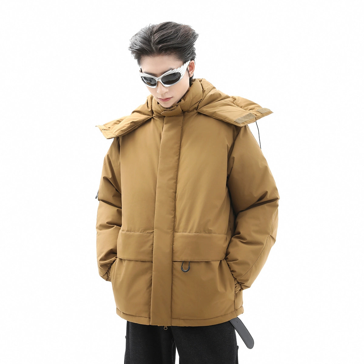 Oversize Hooded Thickened Workwear Puffer Jacket WN10343