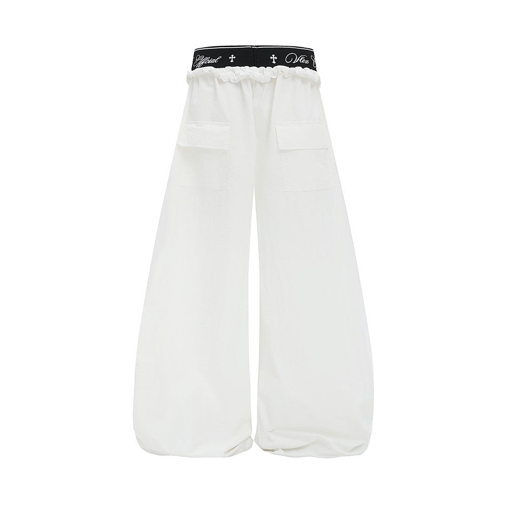 Double Waist Drawstring Wide Leg Pants WN27795